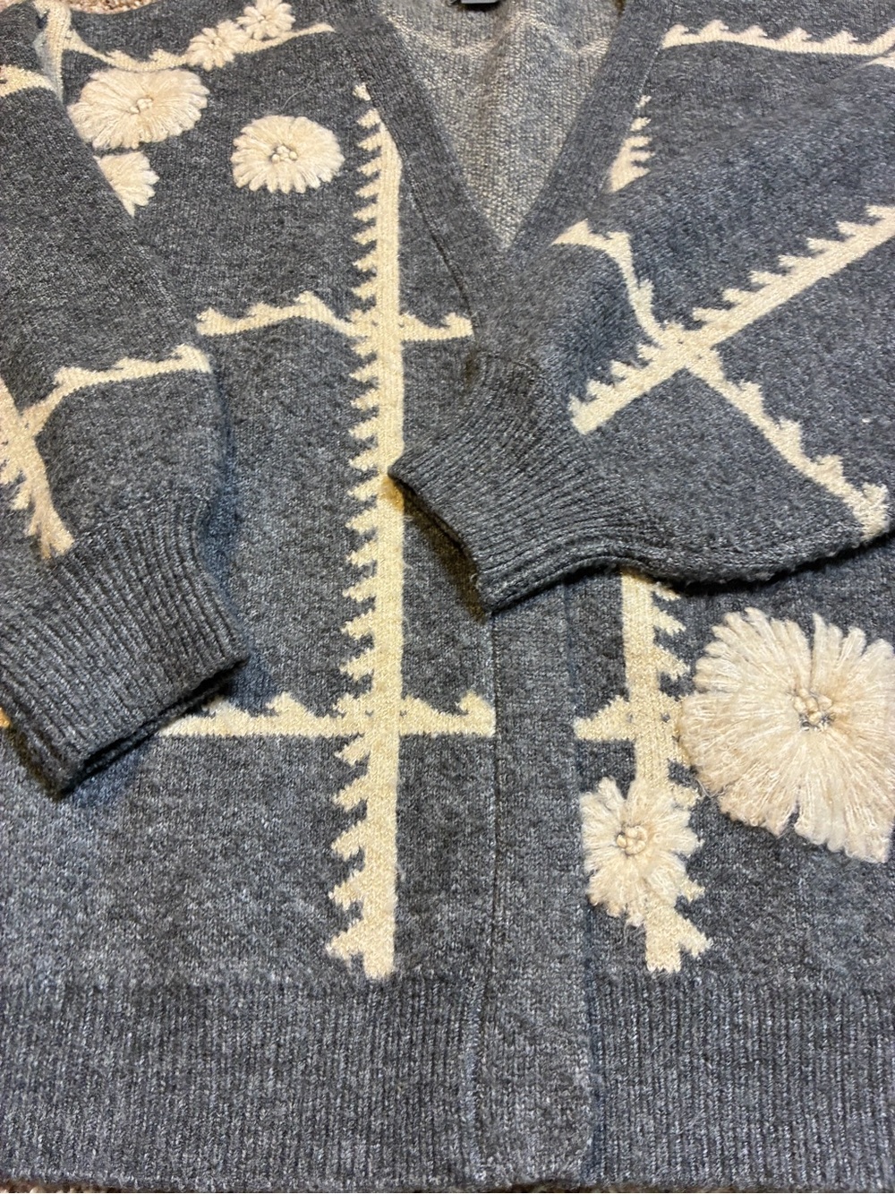 By Anthropologie Catherine Embroidered Floral Open Knit Cardigan - Picture 12 of 14